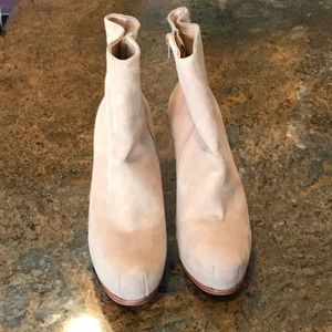 Tan Suede booties from Pour La Victoire